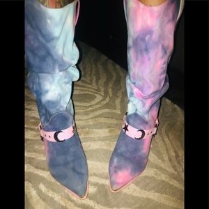 Tie Dye Cowboy Boots Dollzkill Sz 9